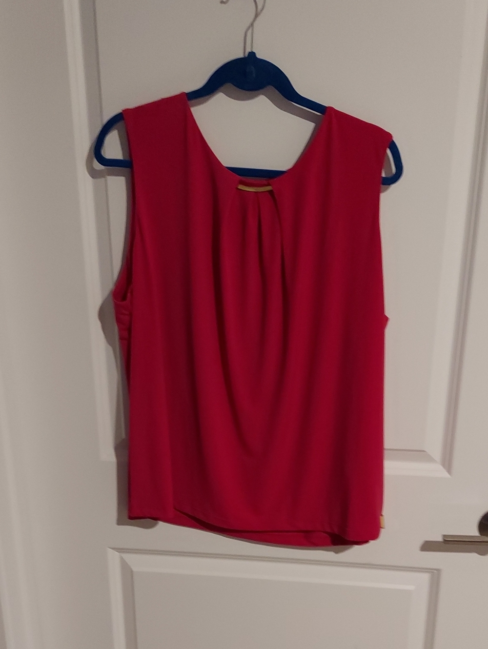 Calvin Klein Red Sleeveless Draped Front Camisole